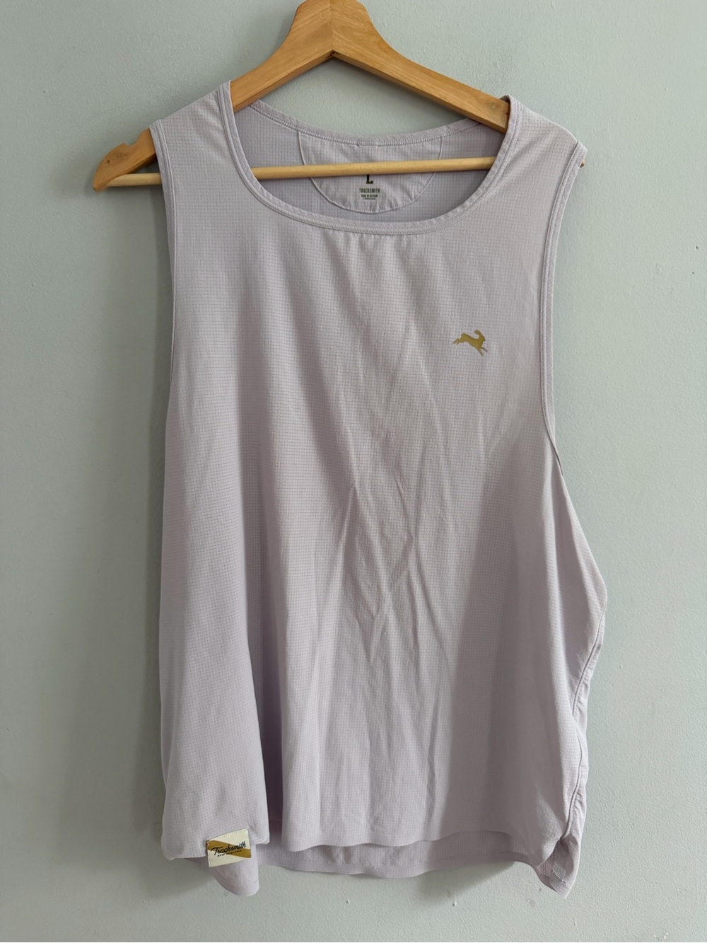Tracksmith Twilight Tank Athletic Running Top Light / purple Gray Size L